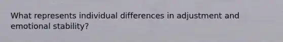 What represents individual differences in adjustment and emotional stability?