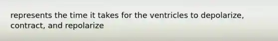 represents the time it takes for the ventricles to depolarize, contract, and repolarize