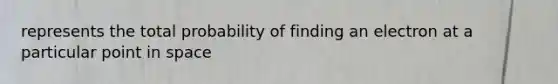 represents the total probability of finding an electron at a particular point in space