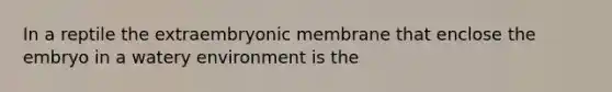 In a reptile the extraembryonic membrane that enclose the embryo in a watery environment is the