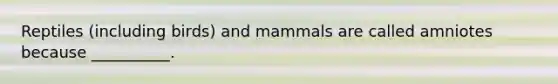 Reptiles (including birds) and mammals are called amniotes because __________.