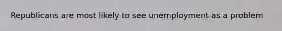 Republicans are most likely to see unemployment as a problem