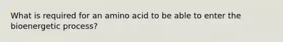 What is required for an amino acid to be able to enter the bioenergetic process?