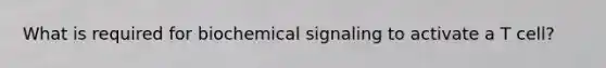 What is required for biochemical signaling to activate a T cell?