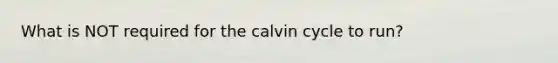 What is NOT required for the calvin cycle to run?