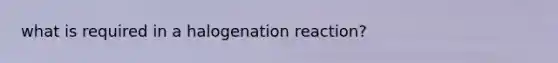 what is required in a halogenation reaction?