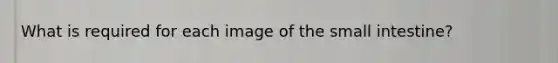 What is required for each image of the small intestine?