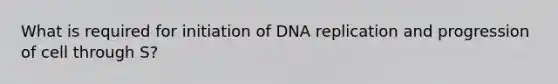 What is required for initiation of DNA replication and progression of cell through S?