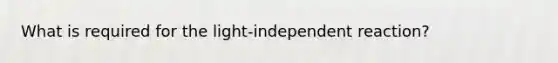 What is required for the light-independent reaction?