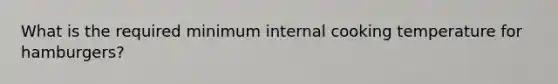 What is the required minimum internal cooking temperature for hamburgers?