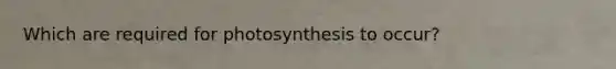 Which are required for photosynthesis to occur?