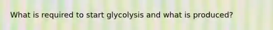 What is required to start glycolysis and what is produced?