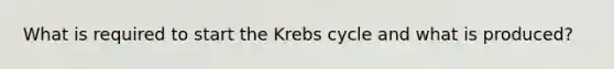 What is required to start the Krebs cycle and what is produced?