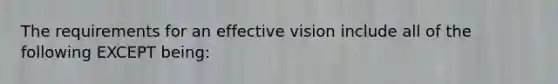 The requirements for an effective vision include all of the following EXCEPT being: