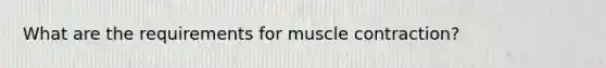 What are the requirements for muscle contraction?