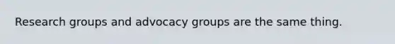 Research groups and advocacy groups are the same thing.