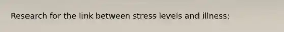 Research for the link between stress levels and illness: