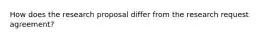 How does the research proposal differ from the research request agreement?