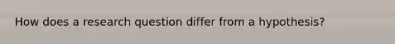 How does a research question differ from a hypothesis?