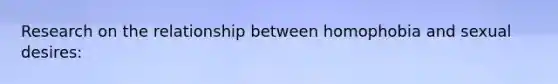 Research on the relationship between homophobia and sexual desires: