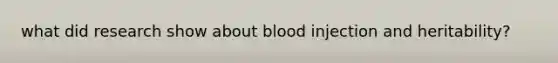 what did research show about blood injection and heritability?