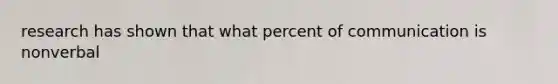 research has shown that what percent of communication is nonverbal