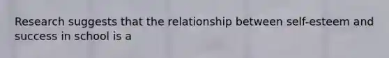 Research suggests that the relationship between self-esteem and success in school is a