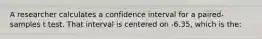 A researcher calculates a confidence interval for a paired-samples t test. That interval is centered on -6.35, which is the: