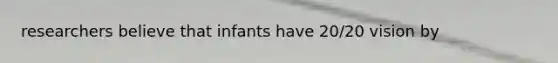researchers believe that infants have 20/20 vision by
