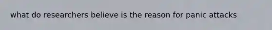 what do researchers believe is the reason for panic attacks