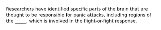 Researchers have identified specific parts of the brain that are thought to be responsible for panic attacks, including regions of the _____, which is involved in the flight-or-fight response.