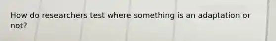 How do researchers test where something is an adaptation or not?