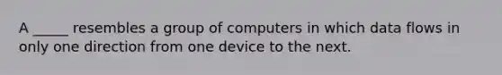 A _____ resembles a group of computers in which data flows in only one direction from one device to the next.​