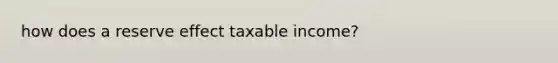 how does a reserve effect taxable income?