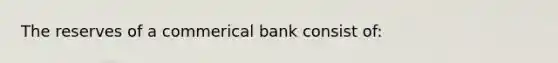 The reserves of a commerical bank consist of: