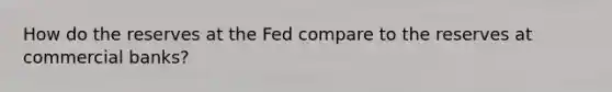 How do the reserves at the Fed compare to the reserves at commercial banks?