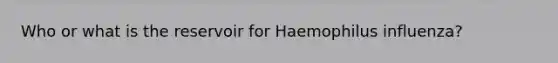 Who or what is the reservoir for Haemophilus influenza?