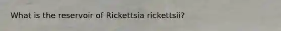 What is the reservoir of Rickettsia rickettsii?