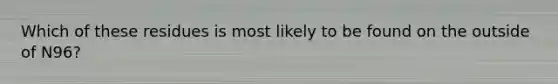 Which of these residues is most likely to be found on the outside of N96?