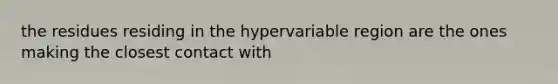 the residues residing in the hypervariable region are the ones making the closest contact with