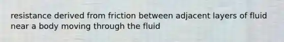 resistance derived from friction between adjacent layers of fluid near a body moving through the fluid