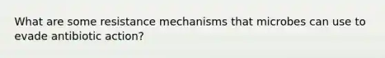 What are some resistance mechanisms that microbes can use to evade antibiotic action?