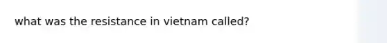 what was the resistance in vietnam called?