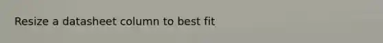 Resize a datasheet column to best fit