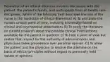 Resolution of an ethical dilemma involves discussion with the patient, the patient's family, and participants from all health care disciplines. Which of the following best describes the role of the nurse in the resolution of ethical dilemmas? A) To articulate the nurse's unique point of view, including knowledge based on clinical and psychosocial observations B) To study the literature on current research about the possible clinical interventions available for the patient in question C) To hold a point of view but realize that respect for the authority of administrators and physicians takes precedence over personal opinion. D) To allow the patient and the physician to resolve the dilemma on the basis of ethical principles without regard to personally held values or opinions.