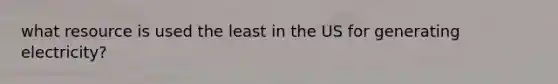 what resource is used the least in the US for generating electricity?