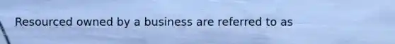 Resourced owned by a business are referred to as