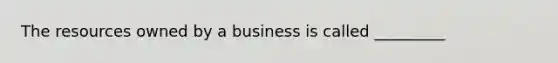 The resources owned by a business is called _________