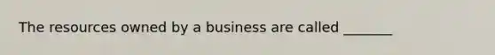 The resources owned by a business are called _______