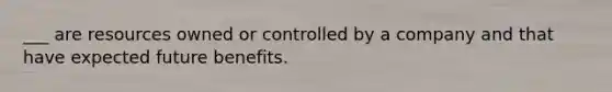 ___ are resources owned or controlled by a company and that have expected future benefits.